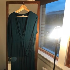 Teal Reformation Long Sleeve Dress